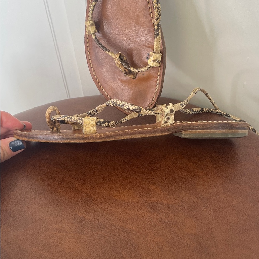St. Tropez Bikini Brown Python Snake Leather Lace… - image 7